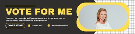 Women's Candidacy on Yellow Frame Vote Twitter Design Template