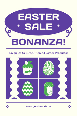Easter Sale Ad Creative Illustration in Purple Pinterest Design Template
