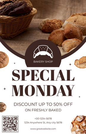 Special Monday in Bakery Recipe Card Design Template