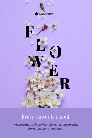 Ontwerpsjabloon van Pinterest van Citation about Flowers