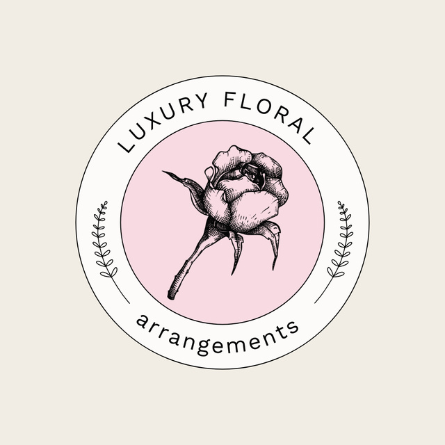Luxury Floral Arrangement Services with Fresh Cultivated Flowers Animated Logo Tasarım Şablonu