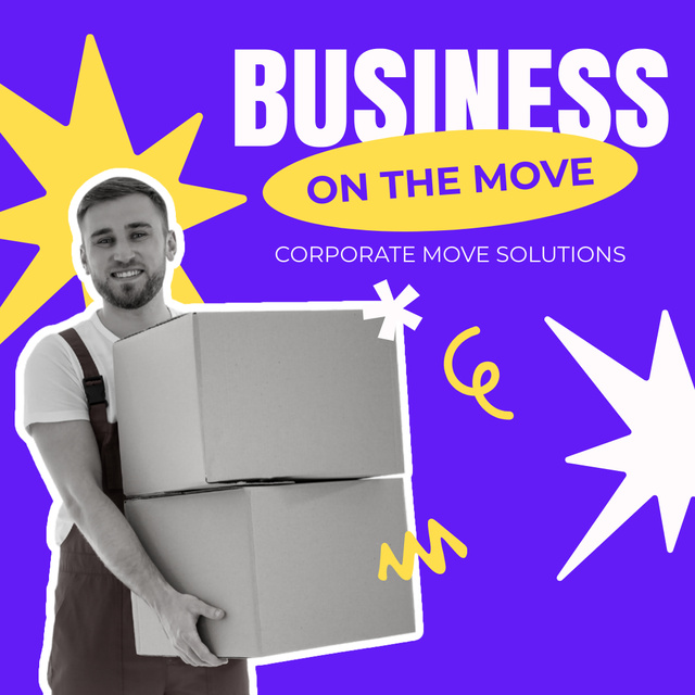 Offer of Corporate Moving Solutions for Business Instagram AD – шаблон для дизайна
