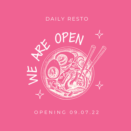 Restaurant Ad with Tasty Dish Illustration Instagram Design Template