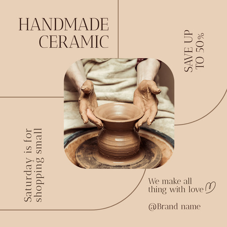 Platilla de diseño Offer Discounts on Handmade Ceramics Instagram