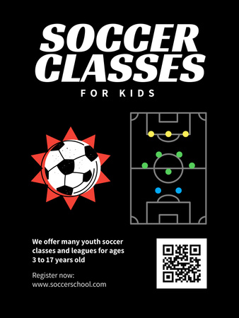 Soccer Classes for Kids Offer Poster US – шаблон для дизайна