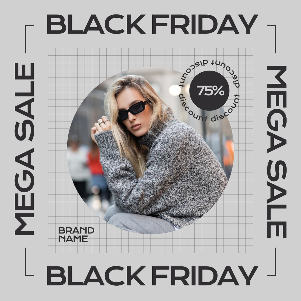 Ontwerpsjabloon van Instagram AD van Black Friday Sale of Trendy Casual Wear
