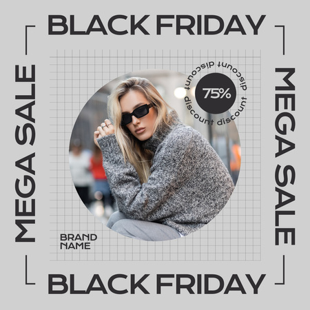 Black Friday Sale of Trendy Casual Wear Instagram AD Design Template