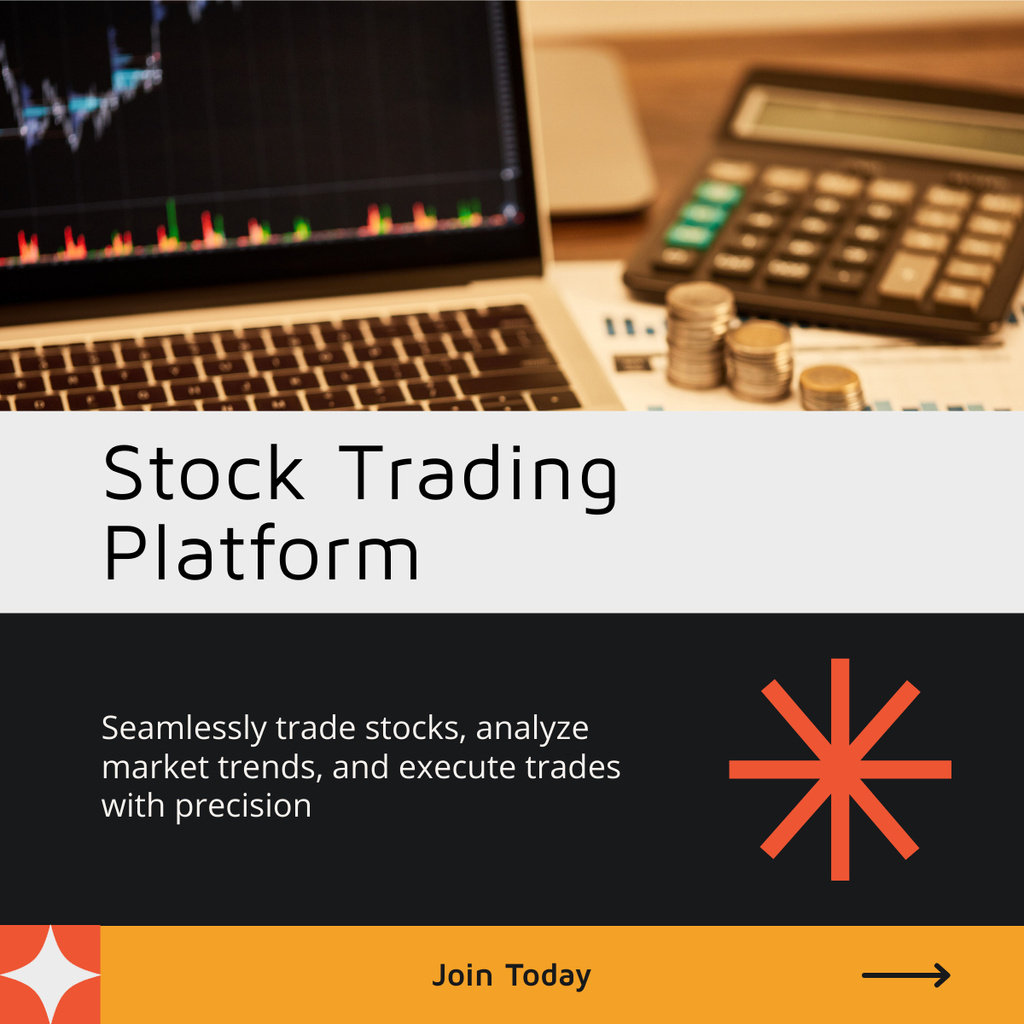 Market Analysis Using Stock Trading Platform LinkedIn post Design Template