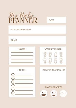 Daily Planner 21x29.7 сm Schedule Planner Πρότυπο σχεδίασης