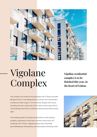 Living Complex Ad with Modern House Newsletter Tasarım Şablonu