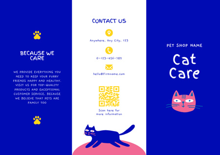 Cuidados veterinários de gatos Brochure Modelo de Design