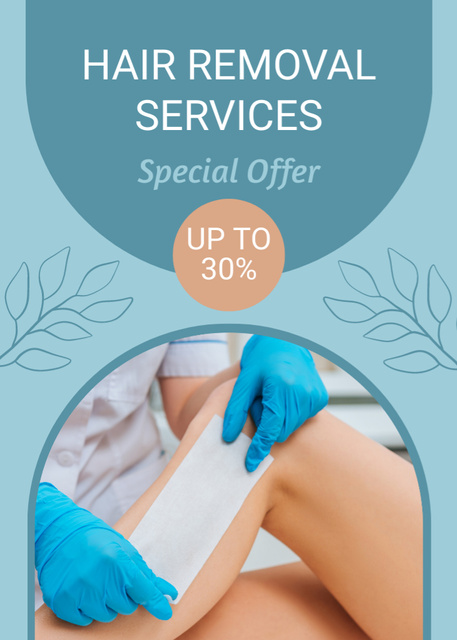 Template di design Vax Hair Removal Special Offer on Blue Flayer
