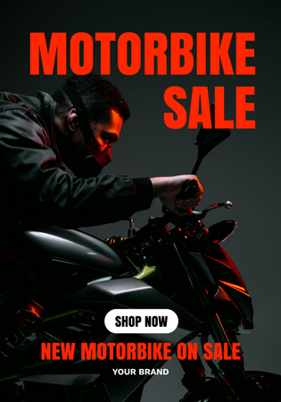 Extreme Man on Motorcycle Poster 28x40in Design Template