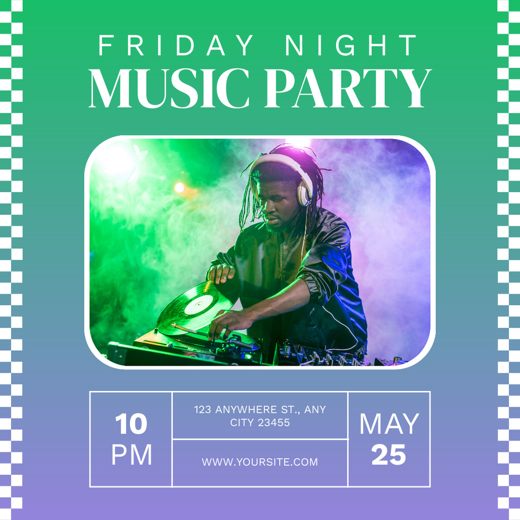 Designvorlage Relaxing Night Music Party Promotion With DJ für Instagram