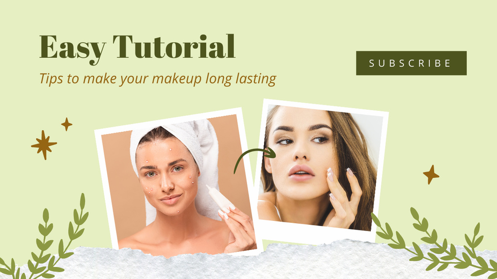 Modèle de visuel Easy Makeup Tutorial - Youtube Thumbnail