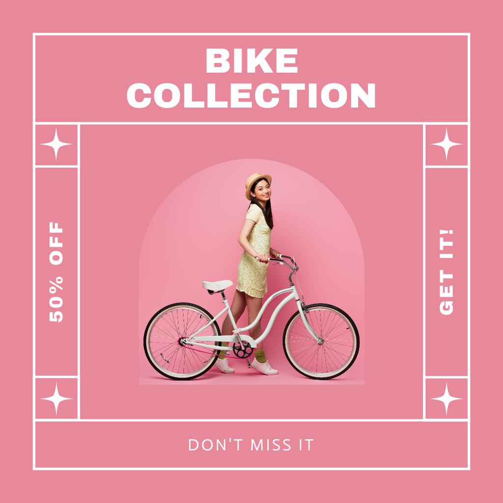 Szablon projektu Unmissable Bikes Collection for City Tours Instagram AD