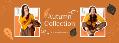 Autumn Collection Orange Facebook cover Design Template