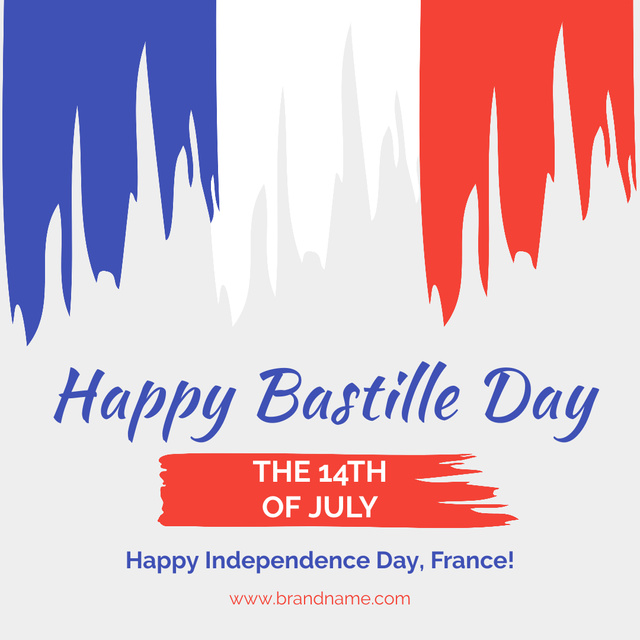 Plantilla de diseño de Happy Bastille Day,instagram post design Instagram 
