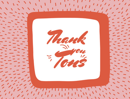 Thank You Text In Red Simple Frame Postcard 4.2x5.5in – шаблон для дизайну