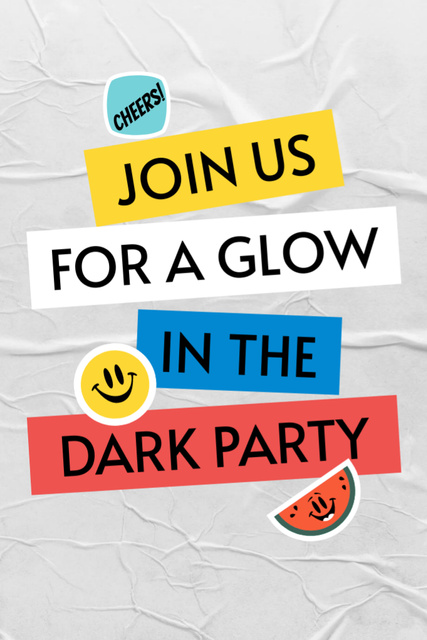 Vibrant Party Event Announcement with Stickers Flyer 4x6in tervezősablon