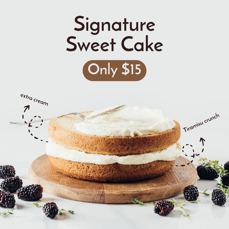 Sweet Berry Cake Discount Instagram Design Template