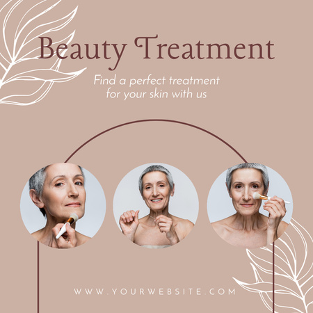 Beauty Skin Treatment For Elderly Offer Instagram Design Template