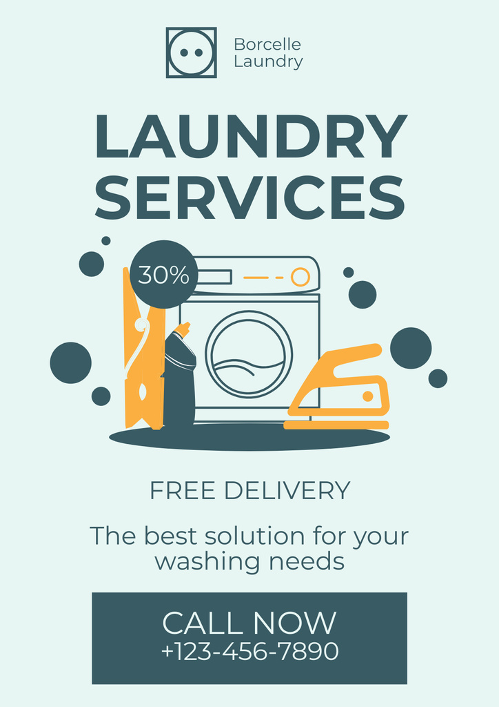 Designvorlage Offer Discounts on Laundry Service für Poster