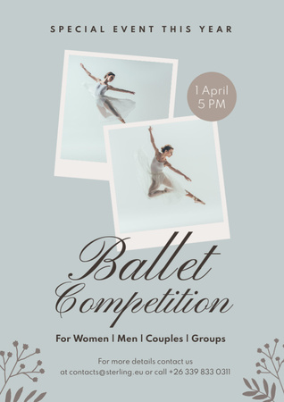 Ballet Competition Invitation Flyer A4デザインテンプレート