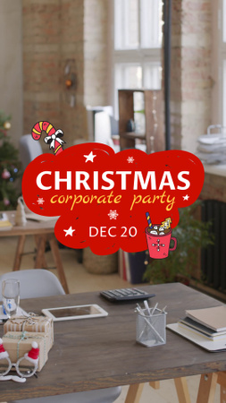 Announcement of Christmas Corporate Party Celebration TikTok Video Design Template