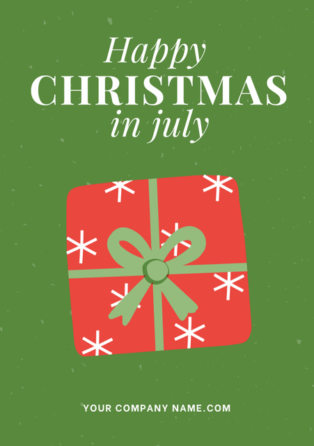 Warm Holiday Wishes For Christmas in July With Present Flyer A5 tervezősablon