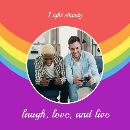 Cute LGBT Couple Animated Post Modelo de Design