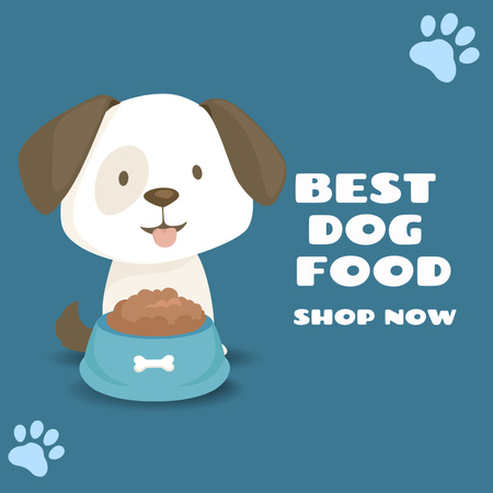 Funny Dog for Pet Food Ad Instagram tervezősablon