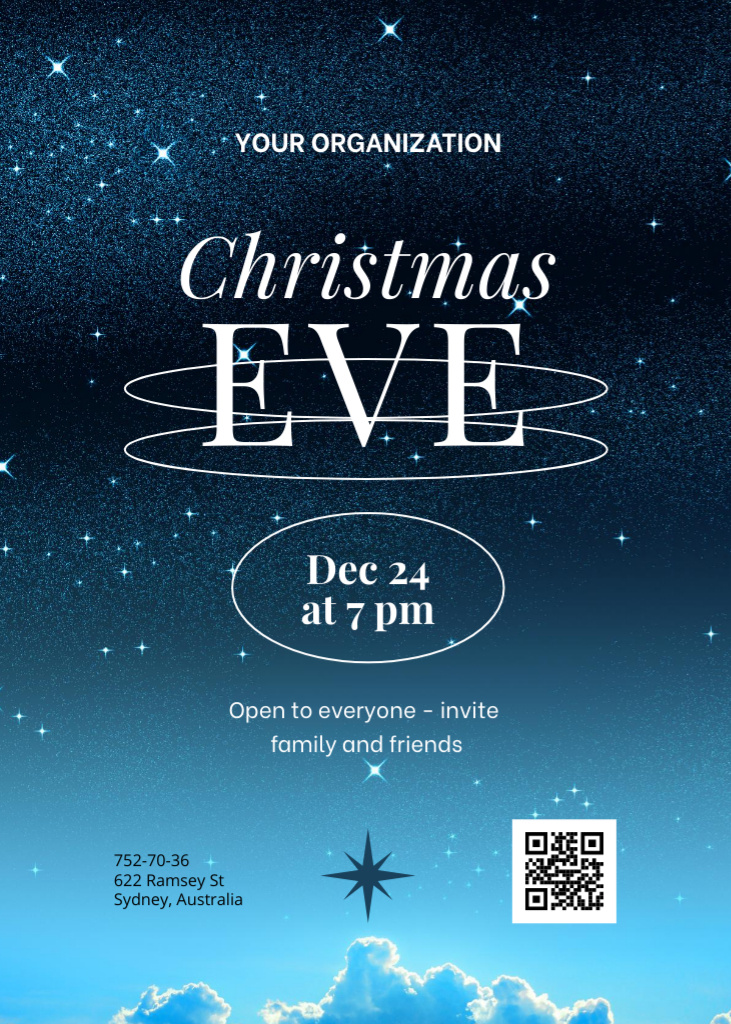 Modèle de visuel Christmas Eve Celebration Announcement - Invitation