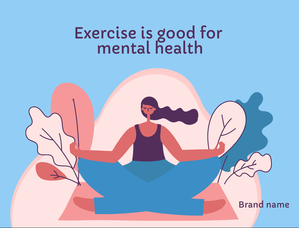 Ontwerpsjabloon van Postcard 4.2x5.5in van Woman Practicing Mental Health Programs