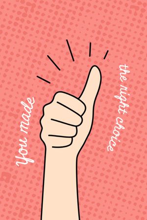 Thumb Up Gesture with Positive Message Postcard 4x6in Vertical – шаблон для дизайну
