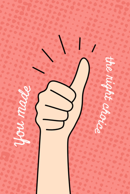 Thumb Up Gesture with Positive Message Postcard 4x6in Vertical Design Template