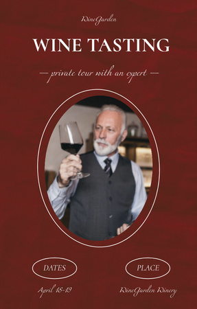 Platilla de diseño Wine Tasting Event Announcement With Sommelier Invitation 4.6x7.2in