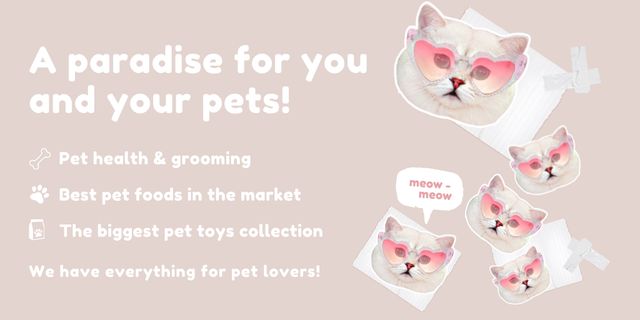 Plantilla de diseño de Various Products Shop And Pet's Grooming Offer Twitter 