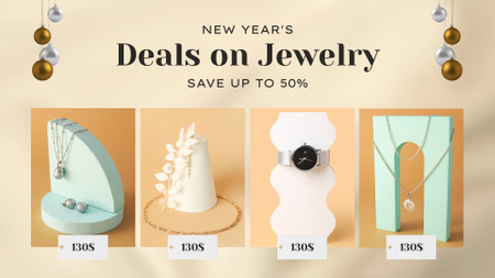Platilla de diseño Special Jewelry Pieces At Discounted Rates For New Year Full HD video