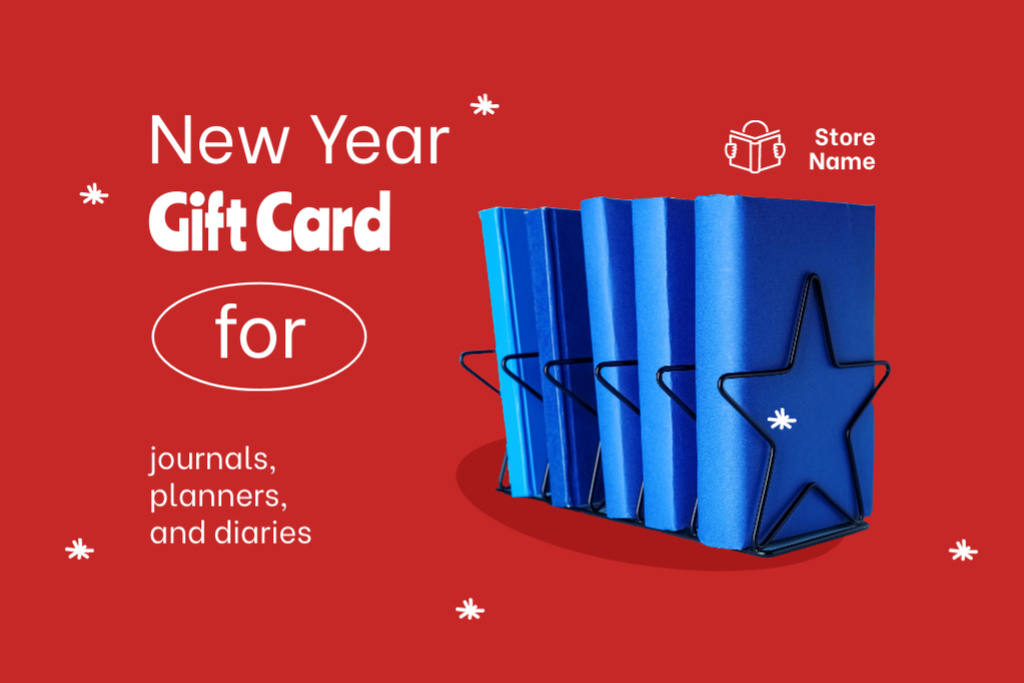 New Year Offer of Journals and Diaries Gift Certificate tervezősablon