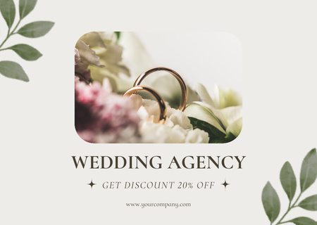 Discount on Wedding Agency Services Card Design Template