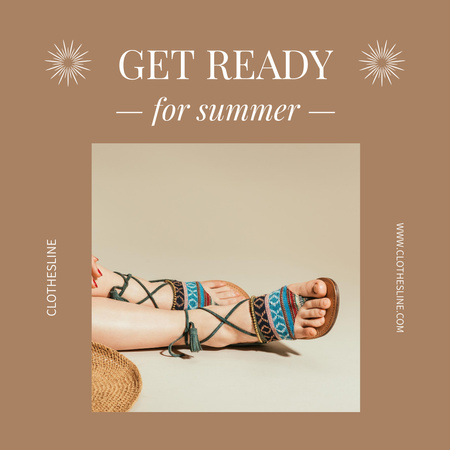 Summer Shoes and Sandals Instagram AD Design Template