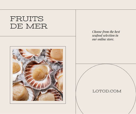Online Seafood Store Ad Facebook Design Template