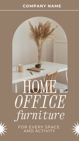Designvorlage Home Office Furniture Offer für Instagram Video Story