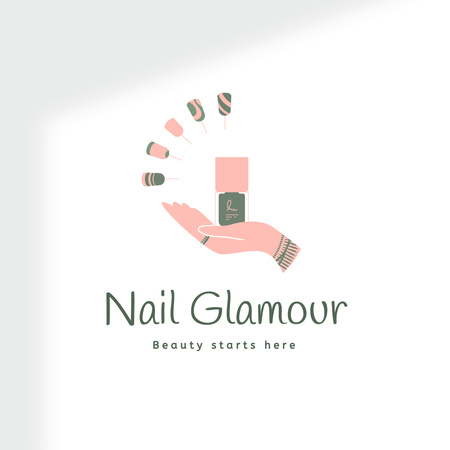 High-quality Manicure Services Logo 1080x1080px Design Template