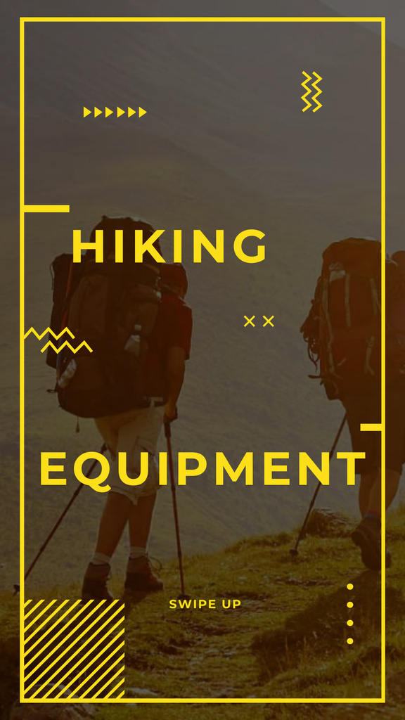 Travel Inspiration with Backpackers in Mountains Instagram Story Modelo de Design