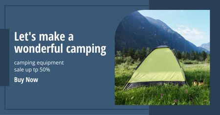 Tent in Mountains Facebook AD Šablona návrhu