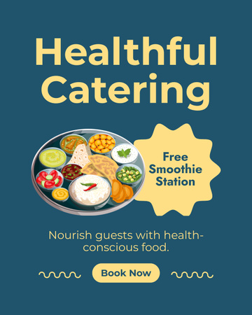 Plantilla de diseño de Servicios de Catering para Alimentación Saludable y Natural Instagram Post Vertical 