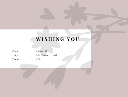 Wedding Greeting On Floral Pattern Postcard 4.2x5.5in Šablona návrhu