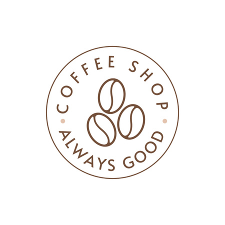Emblem of Coffee Shop with Always Good Coffee Logo 1080x1080pxデザインテンプレート